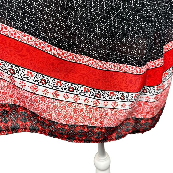 TORRID Mosaic Halter Top Keyhole Tank Floral Trim Womens Size 2XL Blue Red - Picture 5 of 7